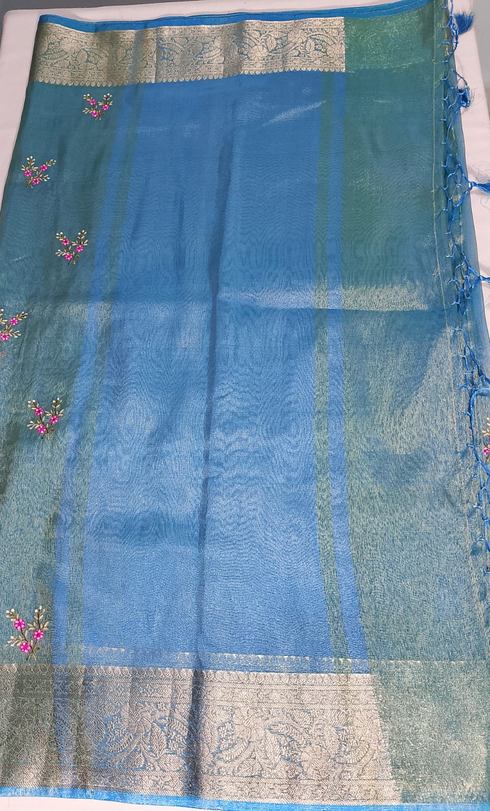 N753:Ready To Ship Beautiful Soft Tissue Silk Saree With Stitched Blouse N753:Ready To Ship Beautiful Soft Tissue Silk Saree With Stitched Blouse