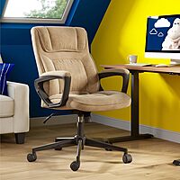 Serta Hannah Executive Home Office Desk Chair, Ergonomic Mid-Back with Lumbar Support, Firm Seat Cushion