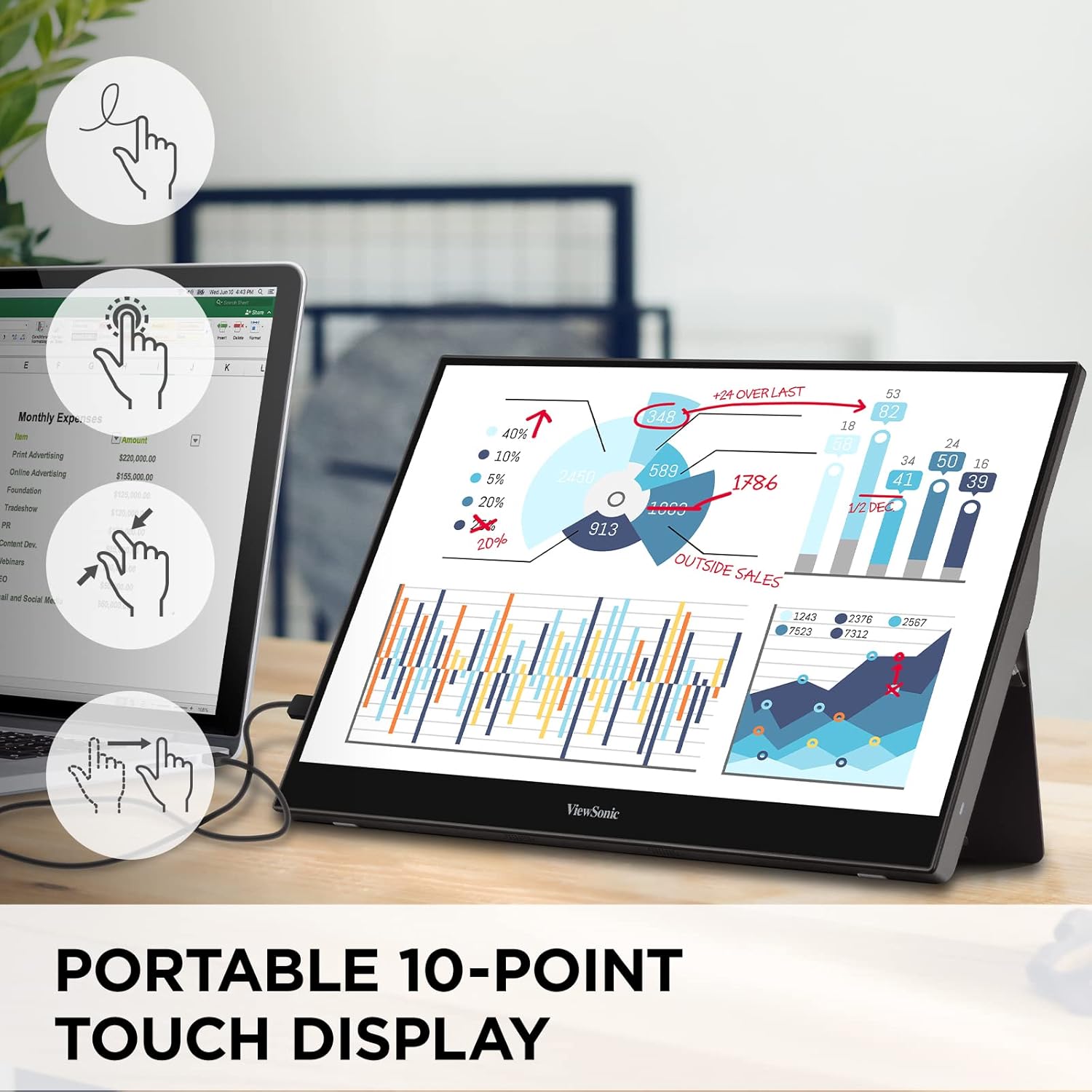 VIEWSONIC 15.6 Inch 1080p FHD Portable IPS Monitor
