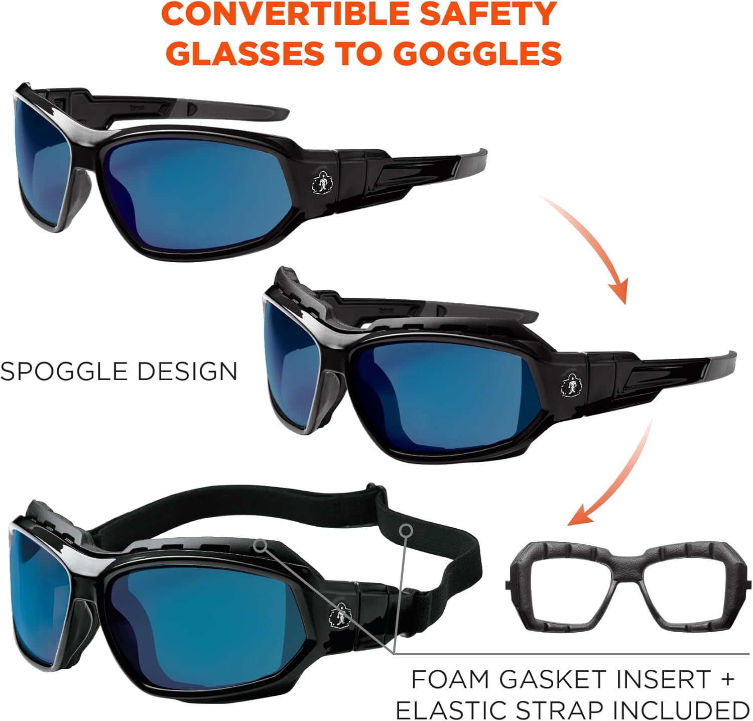 Ergodyne Skullerz LOKI Convertible Safety Glasses/Goggles