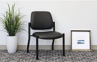 Boss Office Products Mid-Back Vinyl Guest Chair, Black - B9591AM-BK-500