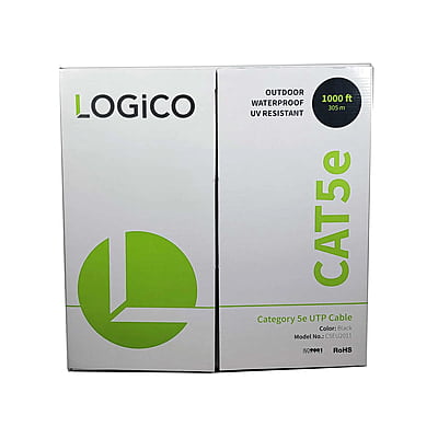 Cat5e UTP LLDPE+UV Res Outdoor  CCA 24AWG 1000Ft Black