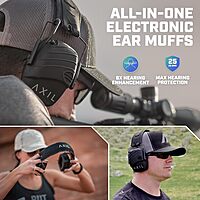 Axil TrackR Electronic Tactical Headmuffs Black