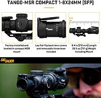 Sig Sauer Tango-MSR Compact LPVO 1-8x24 30mm Maintube Second Focal Plane/F2/SPF Waterproof Shockproof Hunting Scope | Illuminated MSR BDC-8 Reticle, 6 Illumination Settings (SOTMC81000)