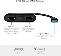 StarTech.com USB to Dual HDMI Adapter for Windows