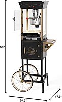 NOSTALGIA Vintage-Style Professional Popcorn Cart with 8 oz Kettle