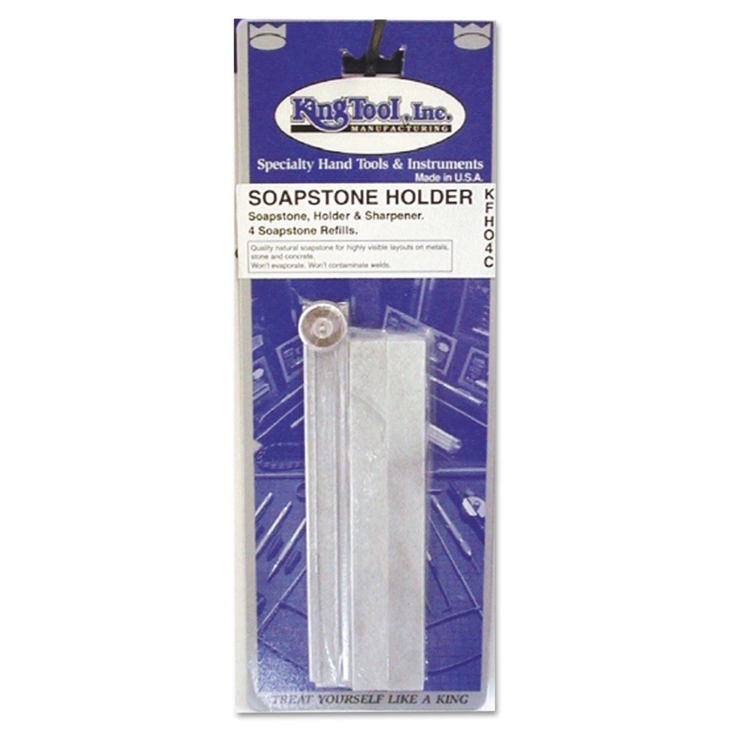 King Tool KFH04C Flat Soapstone with Holder and 4 Soapstone Refills