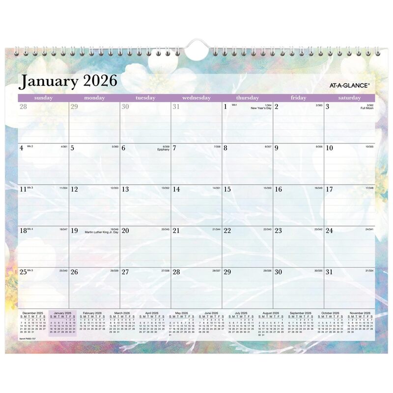 AT-A-GLANCE® Dreams 2026 Monthly Wall Calendar, Medium, 15" x 12"