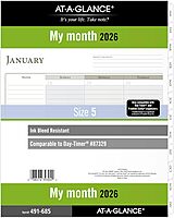 AT-A-GLANCE Monthly Planner Refill, Loose-Leaf, Pre-Punched for 7-Ring