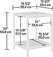 Sauder North Avenue Side Table, Rectangular, Smoked Oak/Black