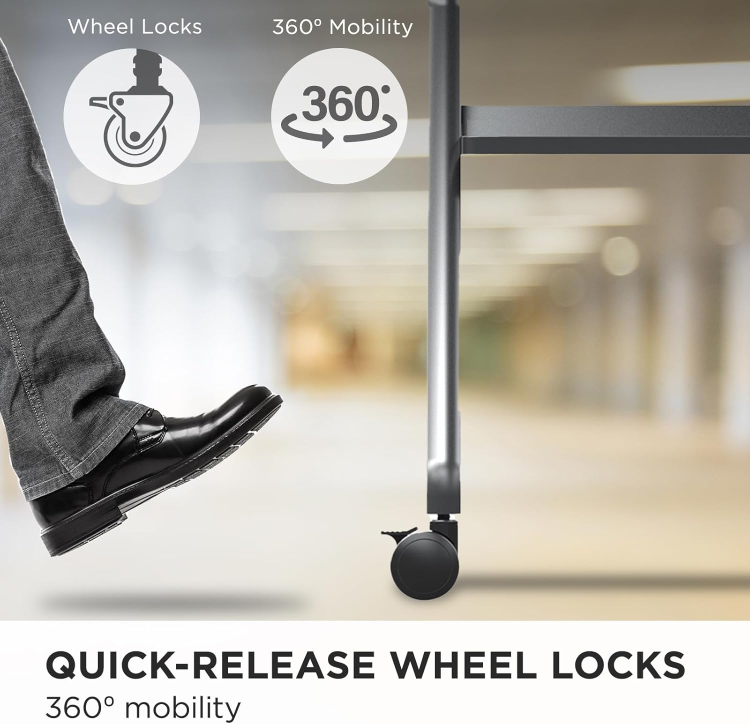 ViewSonic VB-STND-009 Slim Mobile TV Cart for 55 to 86 inch Screens up to 265 lbs