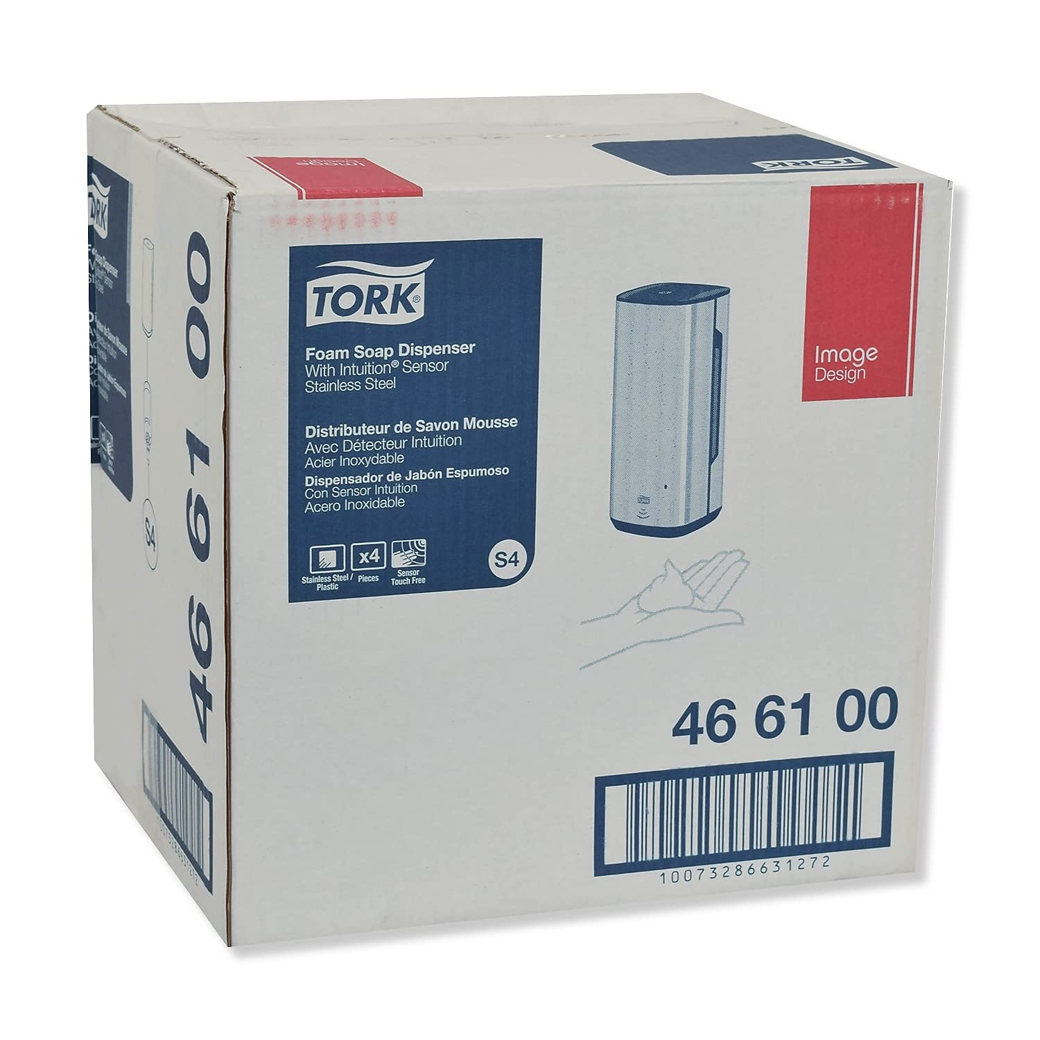 Tork Intuition™ Sensor Skincare Dispenser Stainless Steel S4, for Hand Soap and Hand Sanitizer, Image Range, 466100