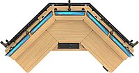 VERSADESK® Foundry Bench 80" x 80" Extra Wide L-Shaped Split-Level Corner Standing Desk | Electric Height Adjustable. 1" Bamboo Surface. USB & USBC Charging Ports. Mobile App Controllable.
