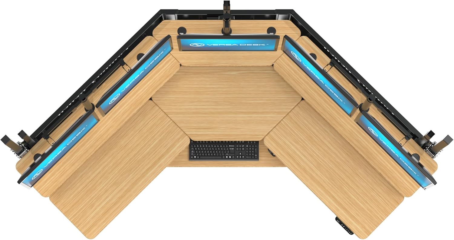 VERSADESK® Foundry Bench 80" x 80" Extra Wide L-Shaped Split-Level Corner Standing Desk | Electric Height Adjustable. 1"