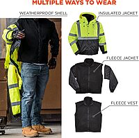 Ergodyne GloWear 8381 Type-R Class 3 Performance 3-In-1 Bomber Jacket