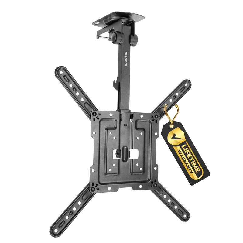 Mount-It! Flip Down TV Mount | Folding Ceiling TV Mount for 23 to 55 Inch | Heavy-Duty Bracket for Roof and Slanted Walls