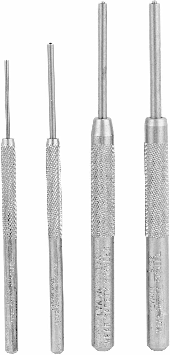 Lyman 4-Piece Roll Pin Punch Set, Steel
