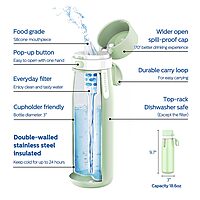 PHILIPS GoZero Everyday Insulated Stainless-Steel Water Bottle With Filter