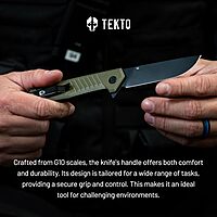 F1 Alpha Folding Pocket Knife - Modified Straight Back Blade, Titanium Coated D2 Steel - Black Titanium Accents