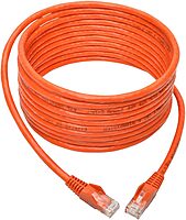 Tripp Lite 15ft Cat6 Gigabit Ethernet Snagless Molded Patch Cable UTP Orange RJ45 M/M 15' (N201-015-OR)