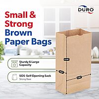 Duro ID# 18405 5# SOS Bag 35# 100% Recycled Natural Kraft, Pack of 500
