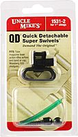 Uncle Mike's Quick Detachable Fore End Band Style Sling Swivels (Blued, 1-Inch Loop) , BLACK