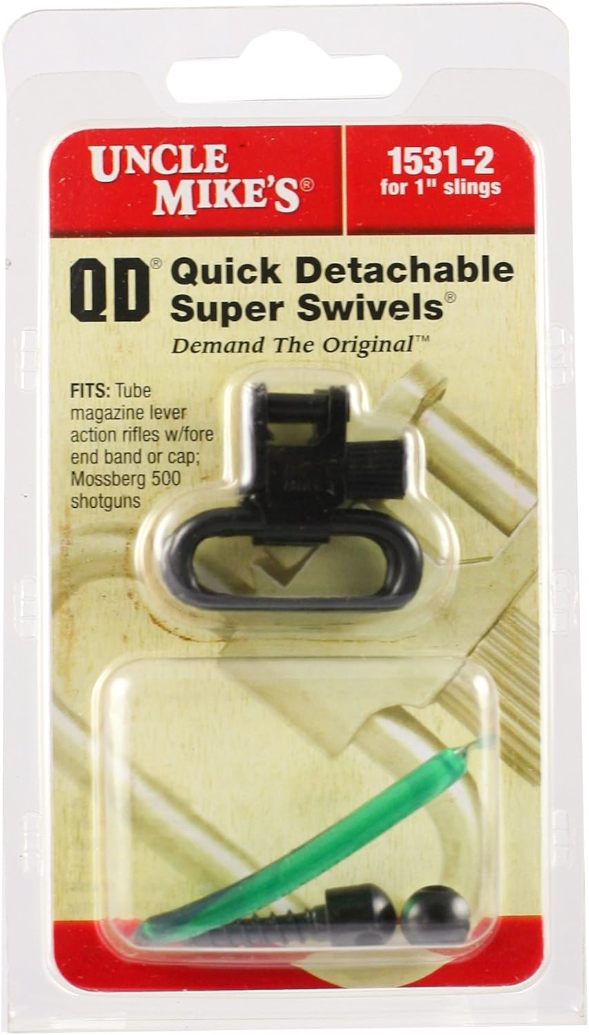 Uncle Mike's Quick Detachable Fore End Band Style Sling Swivels (Blued, 1-Inch Loop) , BLACK