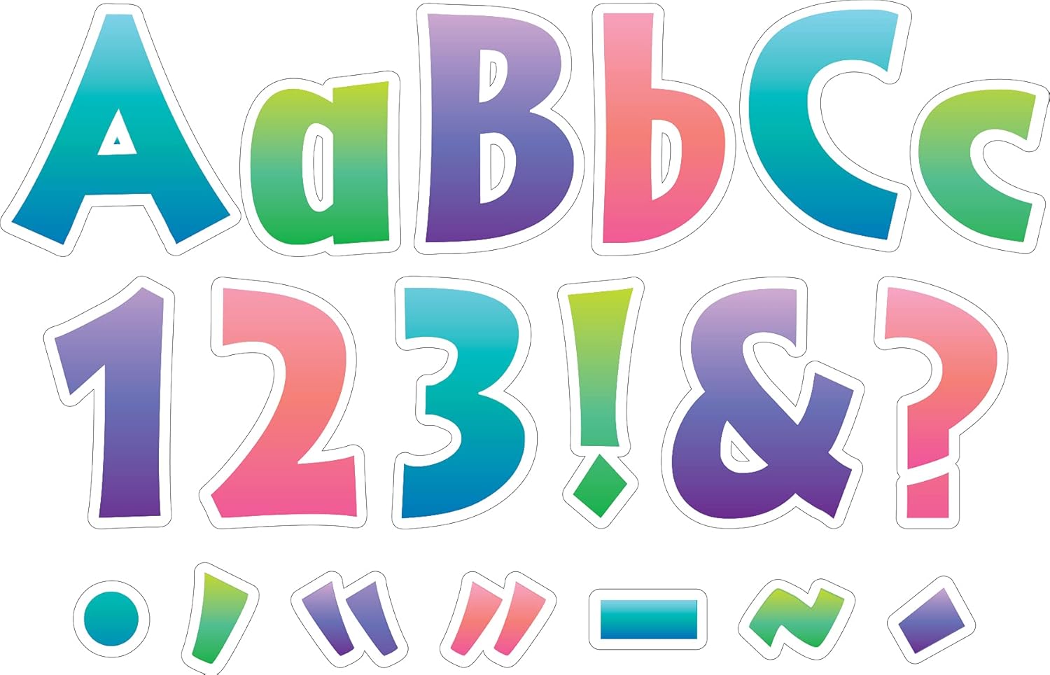 Barker Creek 4" Letter Pop-Outs, Ombré, Jazz Up Your Bulletin Boards with These Colorful Letters