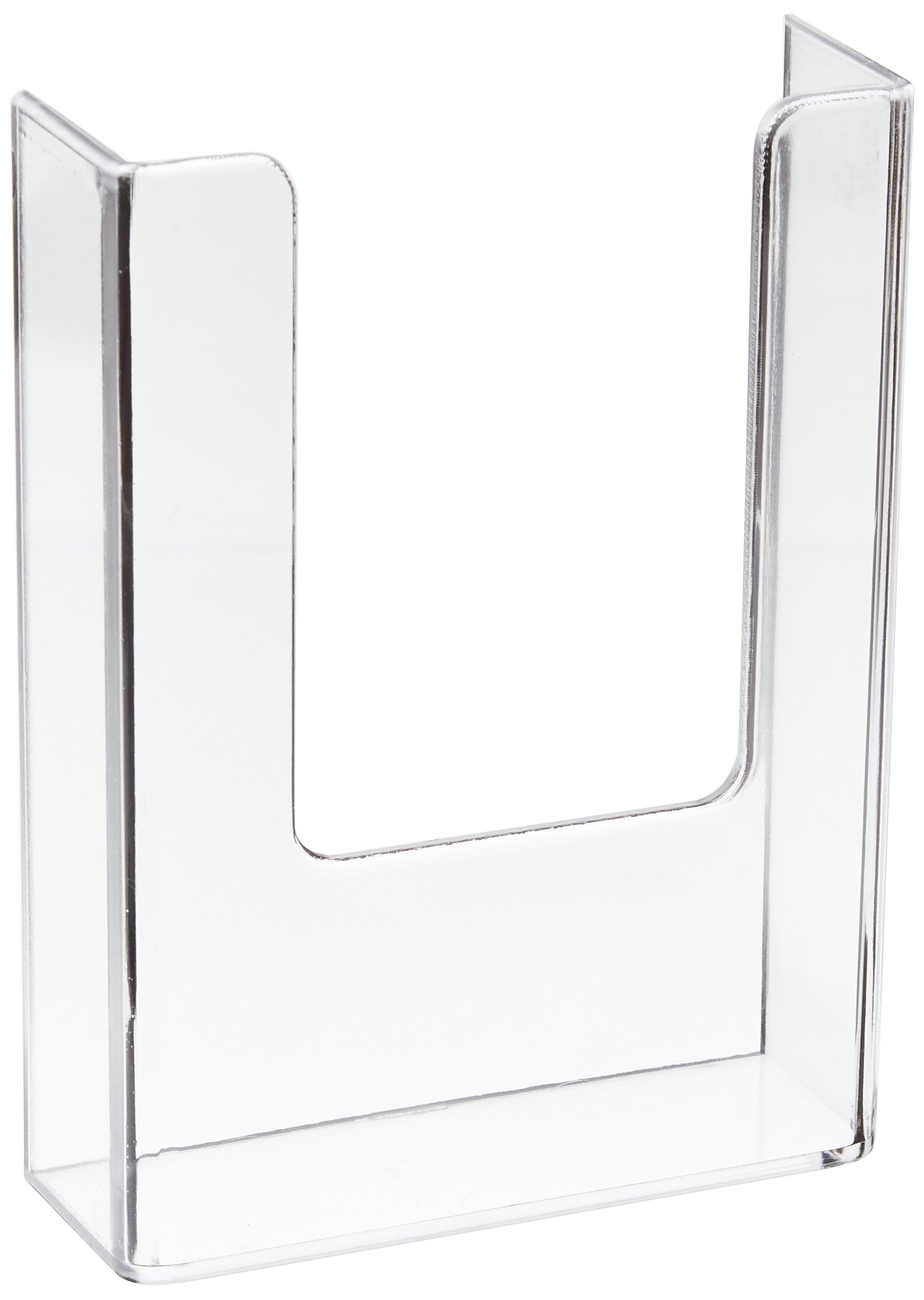 Azar Displays Single Trifold Wall-Mount Modular Brochure Holders, 7-3/4inH x 4-3/4inW x 1-1/2inD, Clear, Pack Of 10 Holders