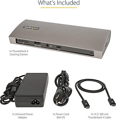 StarTech.com USB-C Docking Station for MacBook Pro/Air M1 M2 M3 M4 & Windows, Universal Dual 4K 60Hz / Single 8K Thunderbolt Dock, 96W Laptop Charging