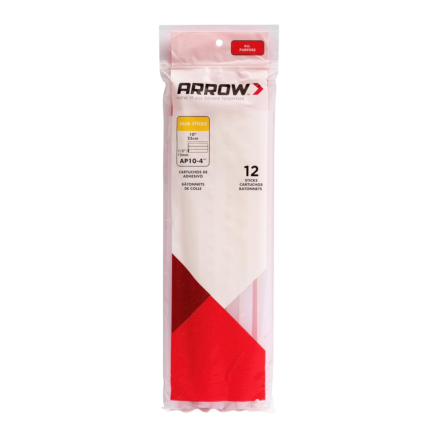 Arrow AP10-4 All Purpose Full Size Glue Sticks for Hot Glue Guns, Use for High Temp and Low Temp Crafting, Hobbies