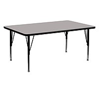 Flash Furniture Rectangular HP Laminate Activity Table, 24 x 60 in, Adjustable 16.25-25.25 in, Gray