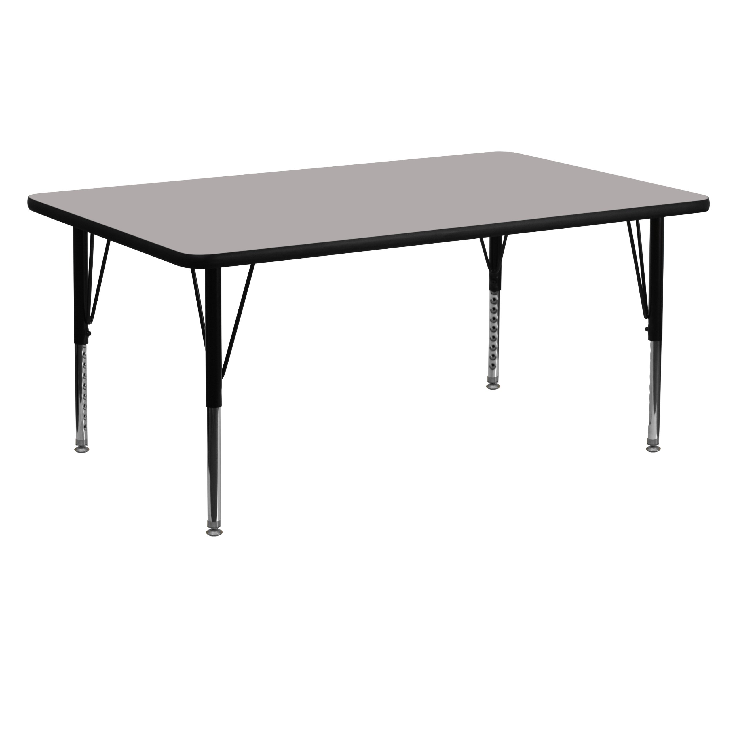 Flash Furniture Rectangular HP Laminate Activity Table, 24 x 60 in, Adjustable 16.25-25.25 in, Gray