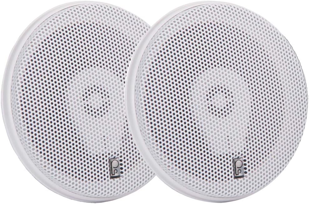 Poly-Planar MA8505W 5" 3-Way Titanium Series 200W Speakers - White