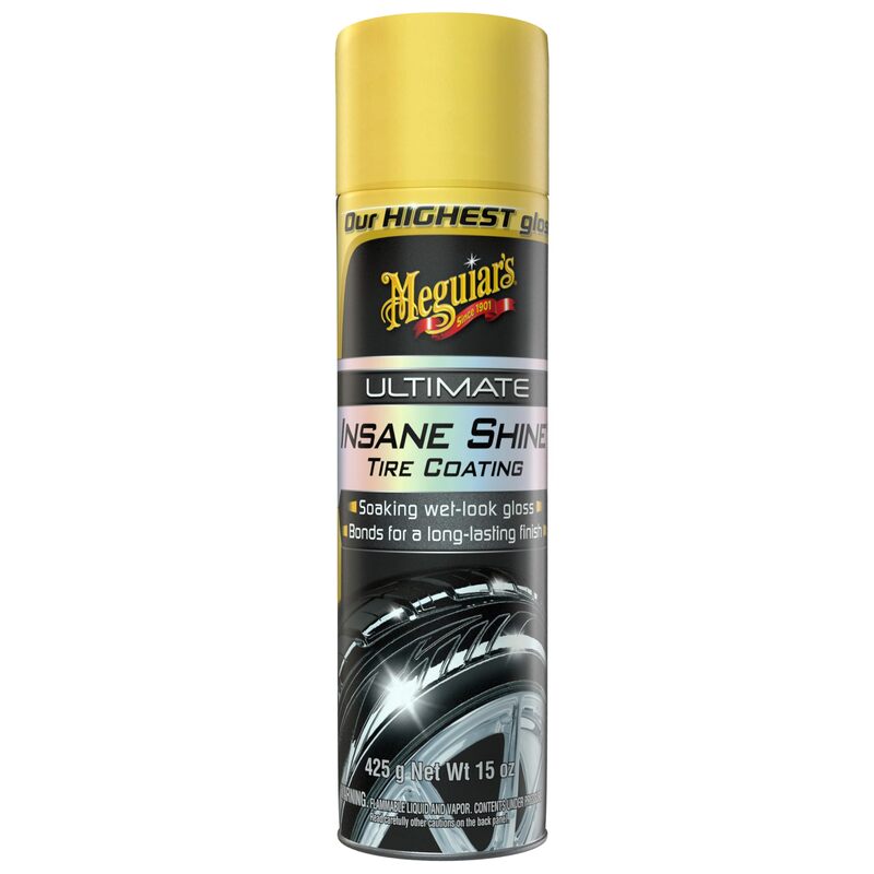 Meguiar's G190315 Ultimate Insane Shine Tire Coating, gives a Finish that Creates a Lasting Wet-Look for a Classic Black