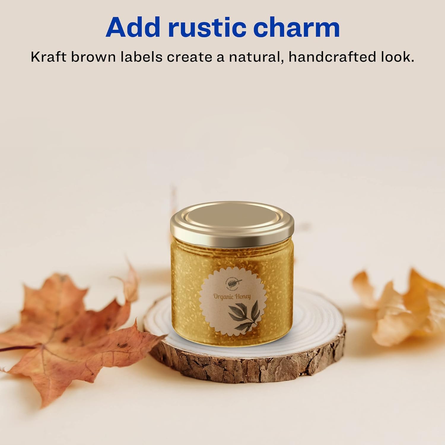 Avery Kraft Brown Starburst Labels, Sure Feed Technology, 1", 720 Kraft Brown Labels, Print-to-The-Edge