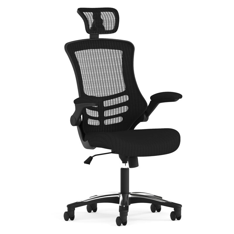 Flash Furniture Kelista High-Back Swivel Office Chair with Adjustable Lumbar Support and Seat Height