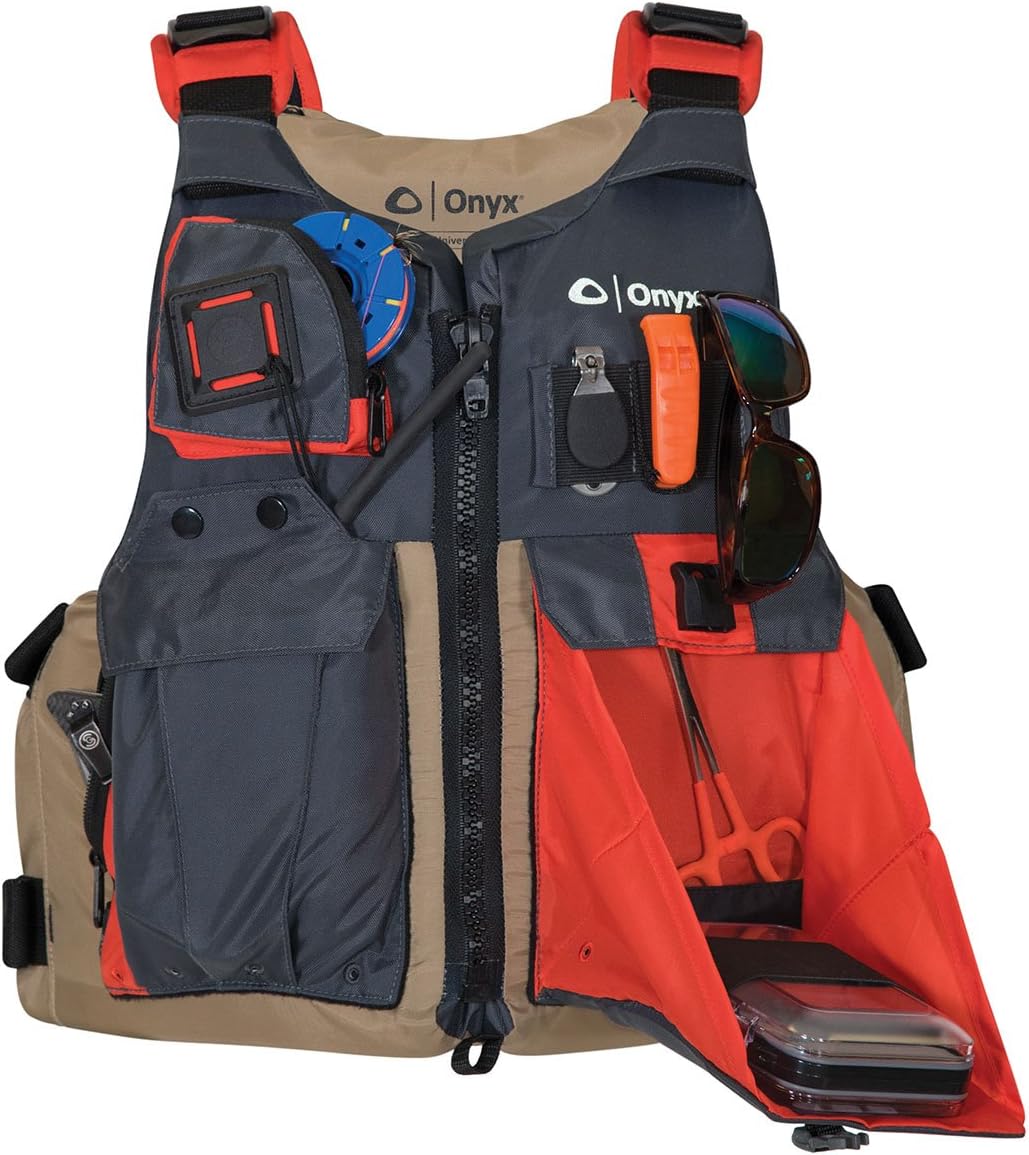Onyx Kayak Fishing Life Jacket - Oversized, Tan/Grey
