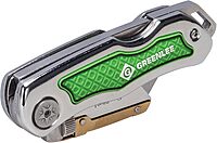 Greenlee 0652-22 8.9" Folding Utility Knife with Retractable 3-Position Serrated Blade, Silver/Green