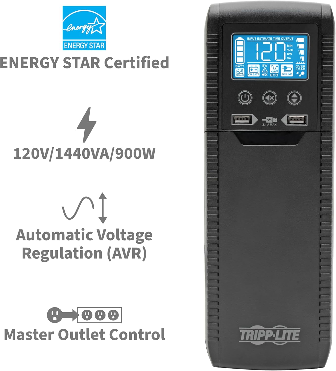 Tripp Lite ECO Series UPS Battery Backup Surge Protector