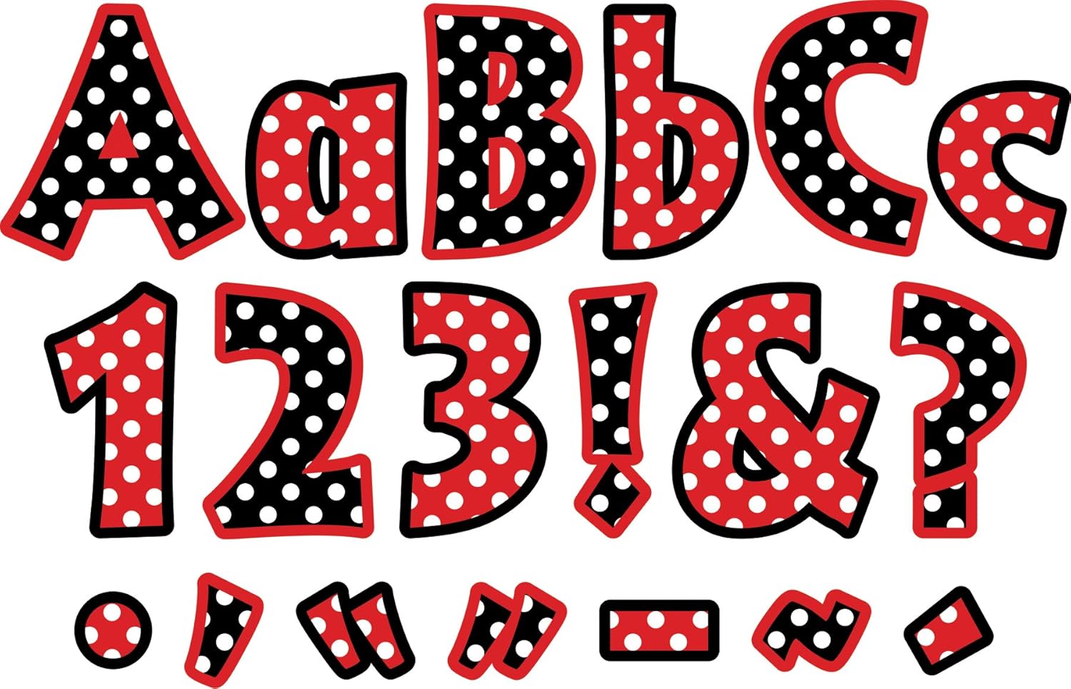 Barker Creek Letter Pop-Outs, 4" Dots, Multicolor Designer Letters for Bulletin Boards, Breakrooms, Reception Areas, Signs