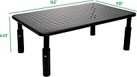 MIND READER Monitor Stand, Height Adjustable, Ventilated Laptop Riser, Metal, 14.5" L x 9.25" W x 4-5.5" H