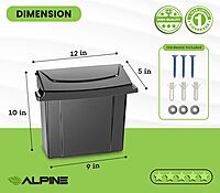 Alpine Sanitary Napkin Receptacle 2 Pack - Feminine Hygiene Disposal Container, Wall Mounted Trash Can with Odor Control Seal & Installation Hardware, 4 Litter, ABS Plastic (Black)