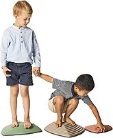 GONGE River Stones - Kids Play Stepping Stones for Balance and Coordination, Non-Slip, Stackable, Indoor/Outdoor, Set of 6