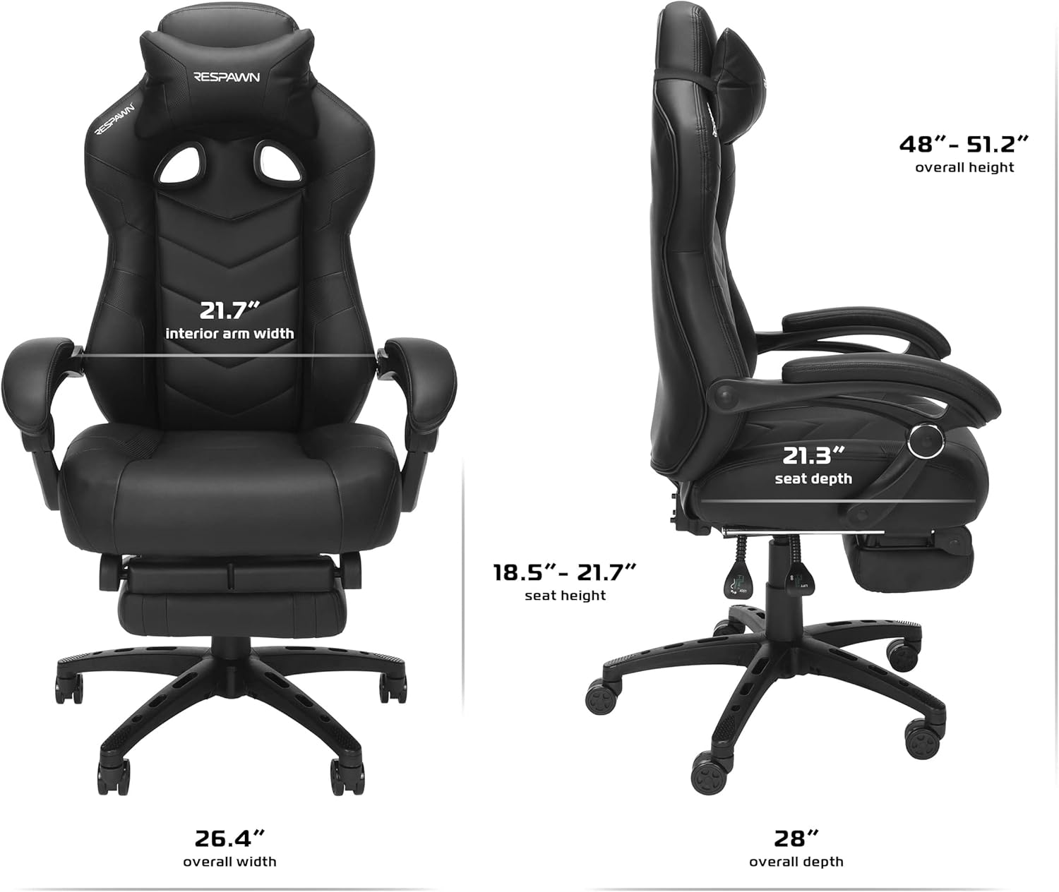 RESPAWN 110 Pro Ergonomic Gaming Chair with Footrest