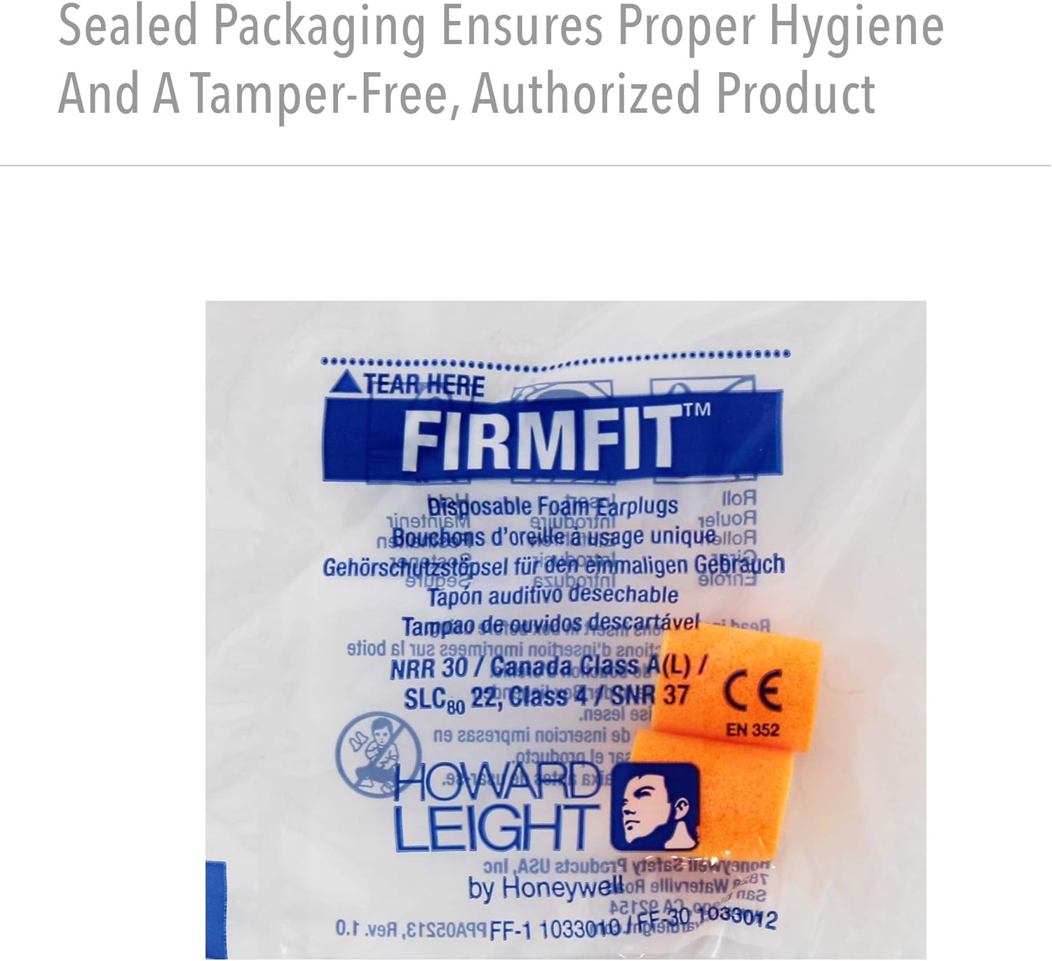 Howard Leight by Honeywell FirmFit Disposable Foam Earplugs, Polybag, 200-Pairs (FF-1) , Orange 200 Pairs
