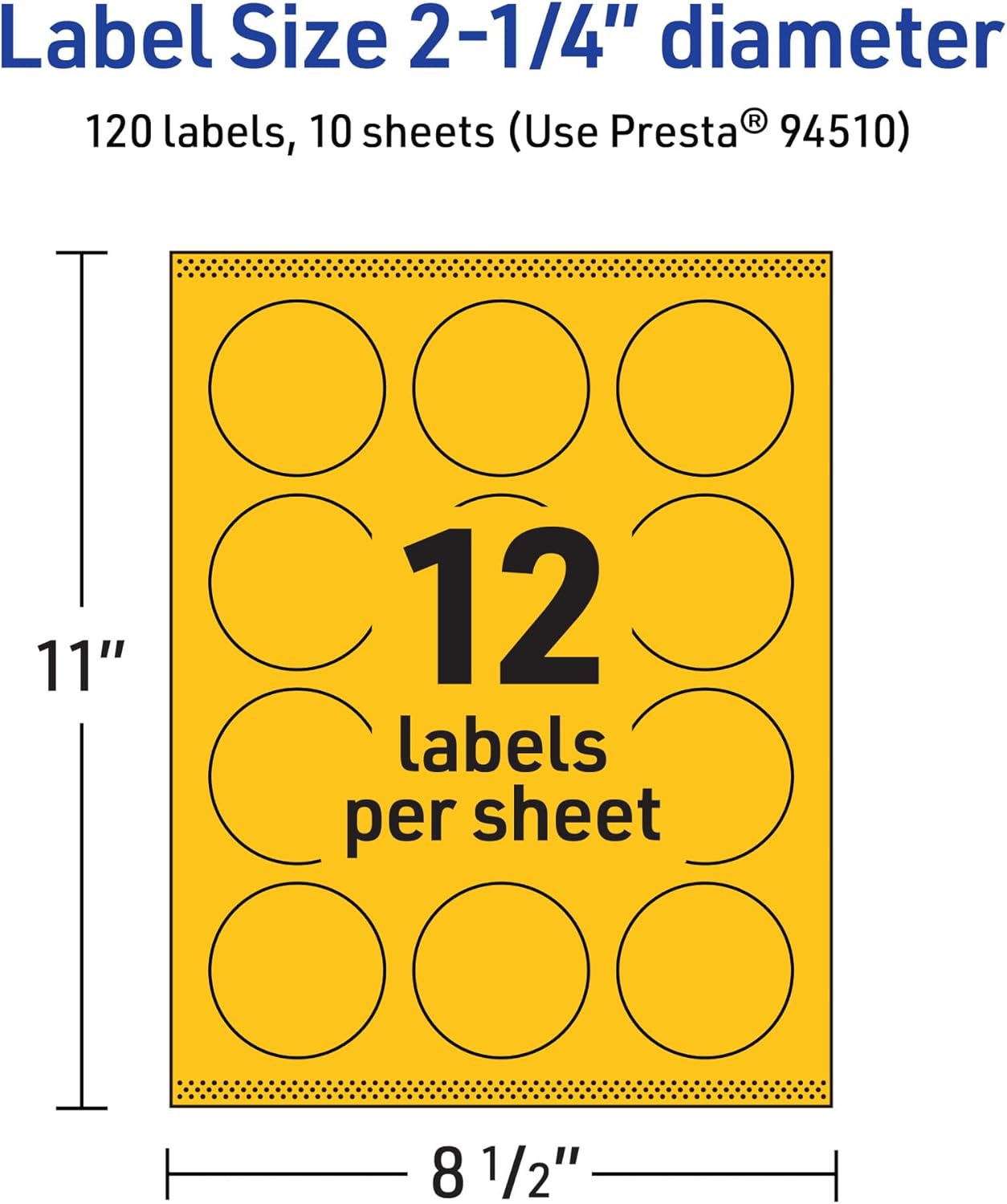 Avery Printable Round Labels, Sure Feed Technology, 2-1/4" Diameter, Print-to-the-Edge, Laser/Inkjet Printable