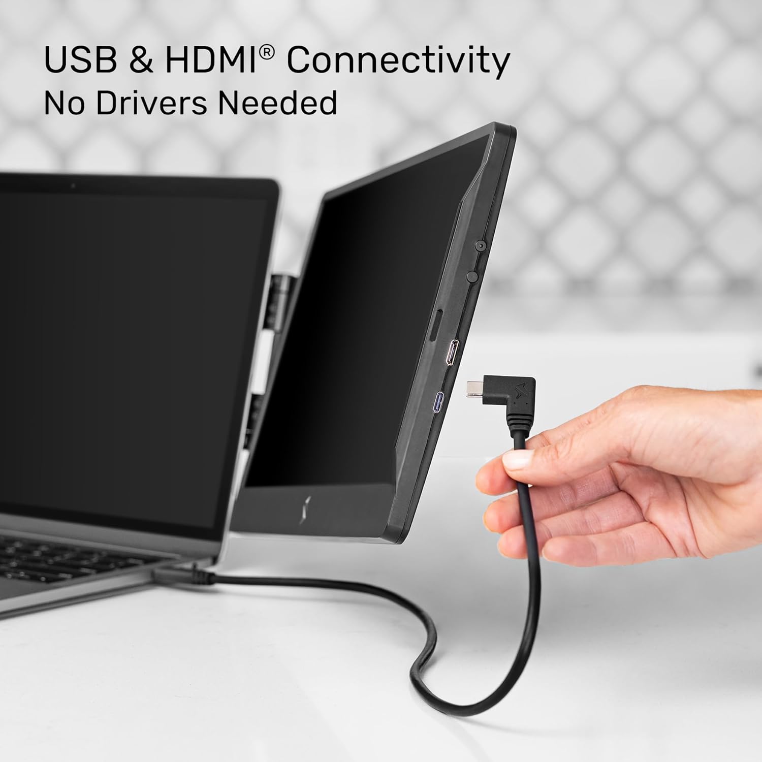 SideTrak Swivel 14" Attachable Portable Monitor Extender, FHD TFT Laptop Dual Screen with Kickstand + Unique Swivel Hinge