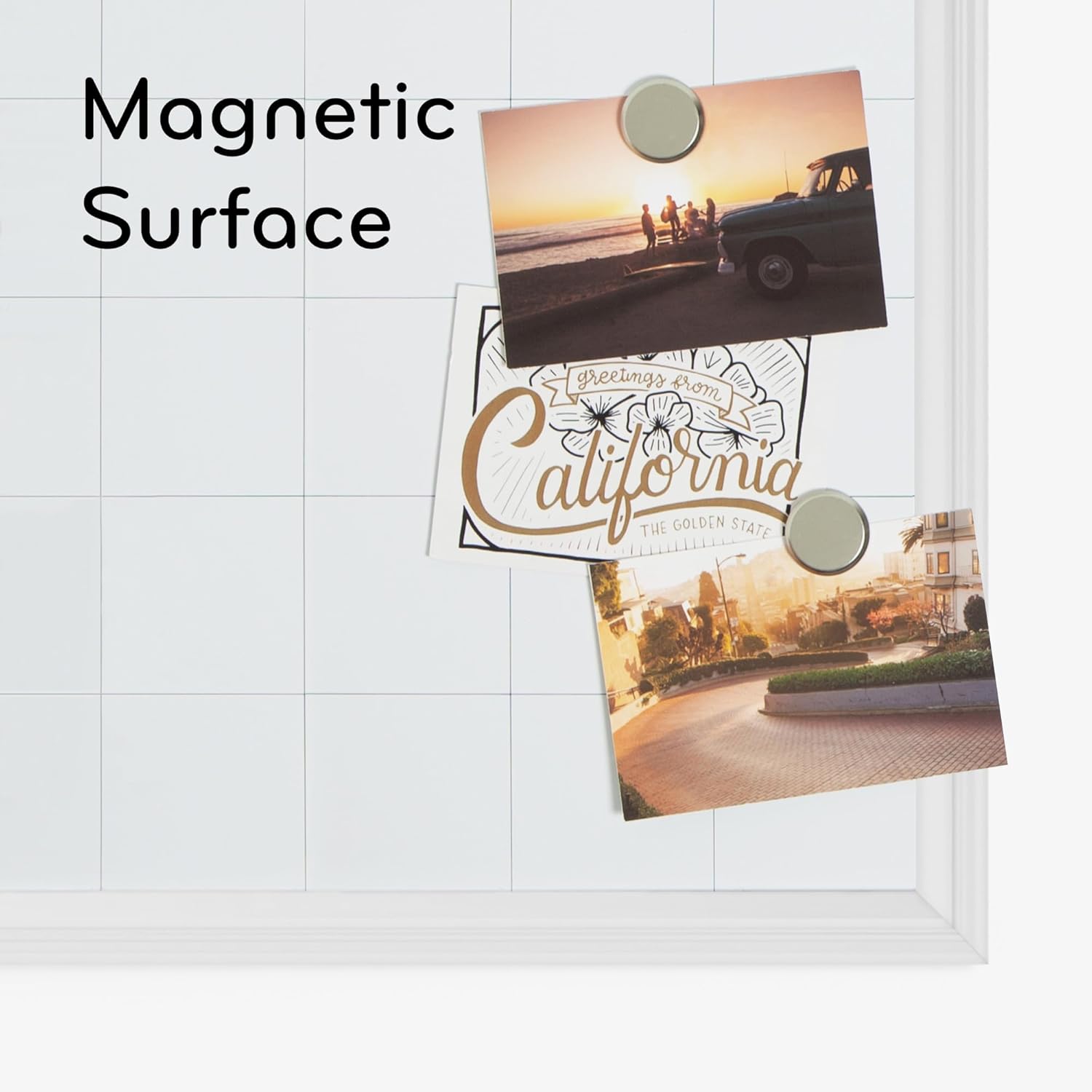 U BRANDS Magnetic Dry Erase Calendar Board, White Wood Frame