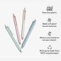 U Brands U-Eco Recycled Gel Click Pens, Set of 12, Pastel Speckle, Medium (0.7 mm) Point, Black Ink 12 Count (Pack of 1)